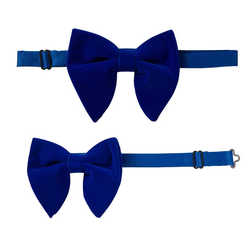 GUSLESON Velvet Big Bow Ties For Men Royal Blue Pre-tied Bowtie and Pocket Square Cufflink Sets (0571-06) - Image 5